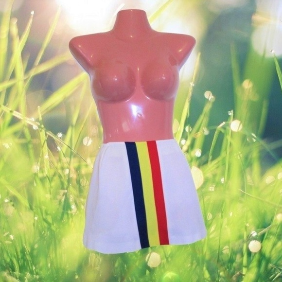 vintage white chris evert tennis skirt size small